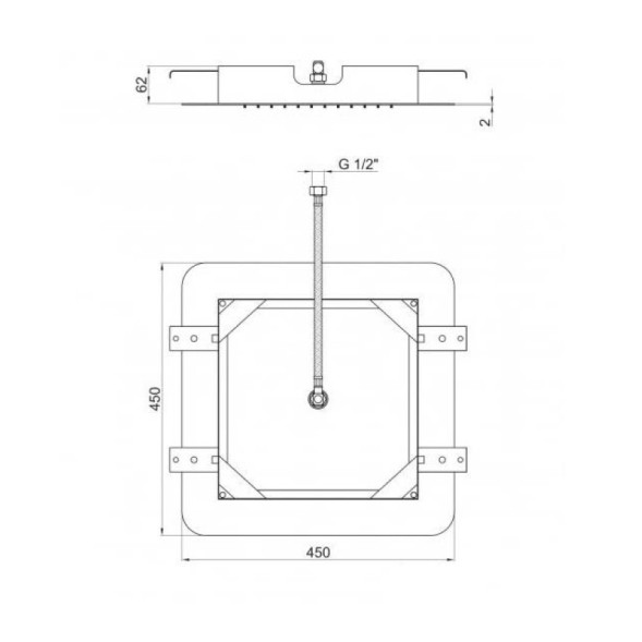 Верхний душ Webert AC0844845, сталь