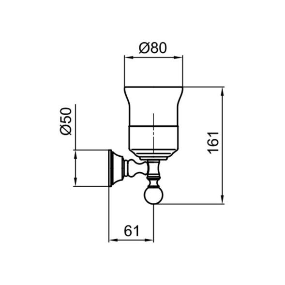 Стакан для ванной Webert Karenina KA500301017, хром/золото