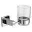 NOFER Стаканчик для зубных щёток стекло/нерж. сталь BARCELONA 16913.B глянцевый