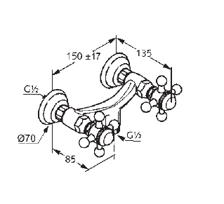 Смеситель KLUDI ADLON 51610052 для душа настенный с подключением шланга