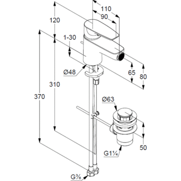 Смеситель KLUDI PURE&amp;SOLID 342160575 для биде однорычажный