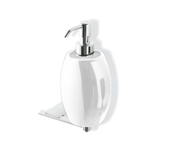Stil Haus Aria, настенный белый керамический дозатор, цвет хром