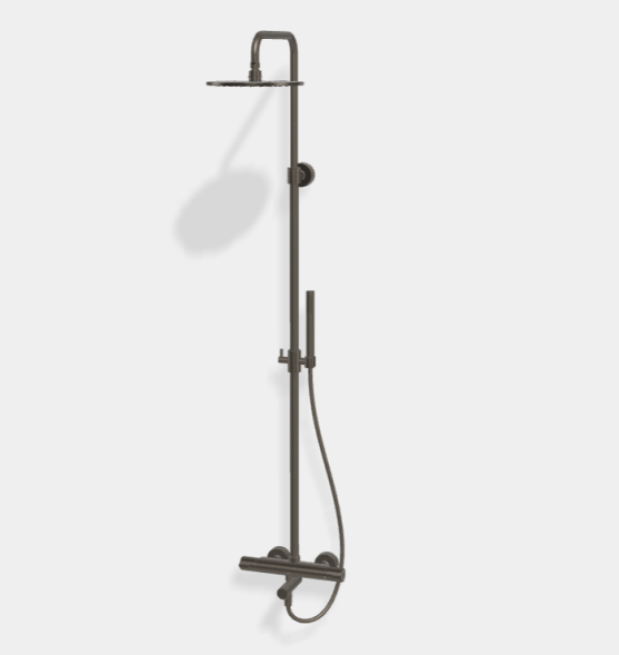 Душевая стойка, Fima Carlo Frattini, Shower column, цвет-брашированный черный хром F3154/R256CS