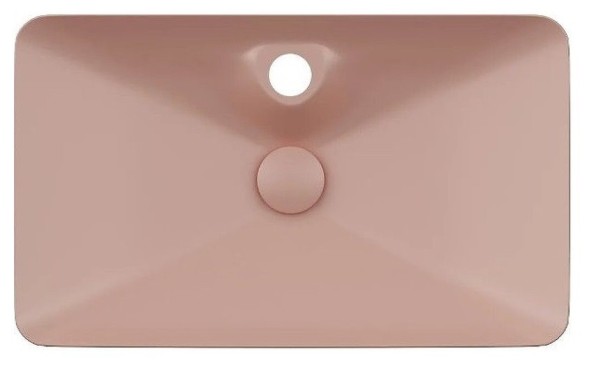 Раковина ISVEA SistemaY Clear накладная ШГВ 644*395*125 отверстия для смесителя 1 цвет лососевый матовый 10SY50065-2S