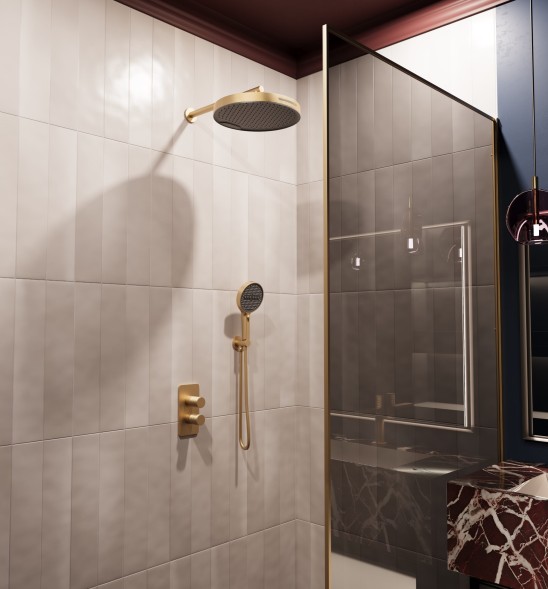 Vincea Душевой комплект Домус (Domus) VSFW-5DM0BG встраиваемый, 2 режима, брашированное золото