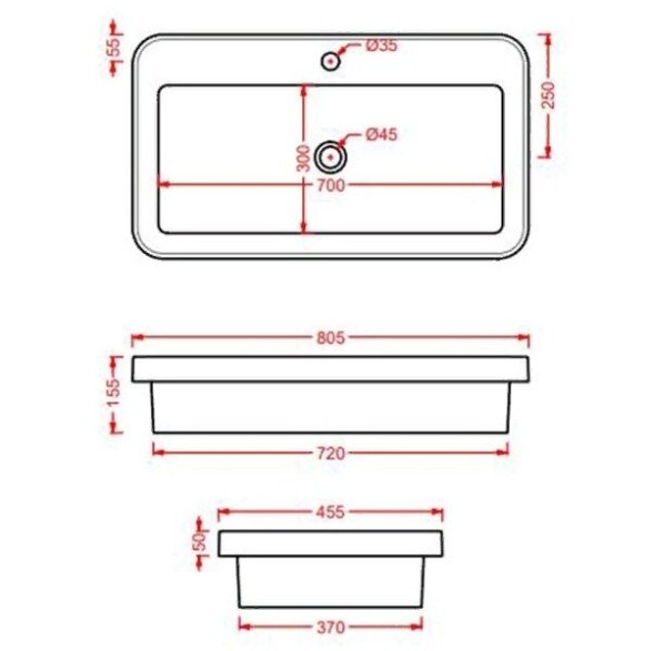 Раковина ArtCeram Fuori Scala встраиваемая  с одним отверстием цвет белый  TFL0350100