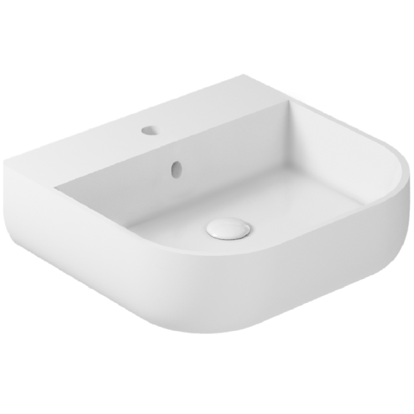 Раковина GALASSIA M2, EDEN 5204 подвесная с одним отверстием с переливом цвет белый глянцевый