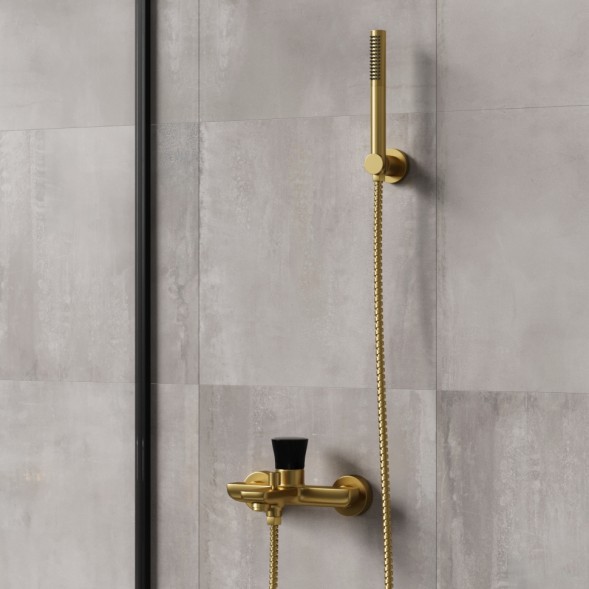 Paini 18PJ111PZ Смеситель для ванны Домус , брашированные золото/чёрный