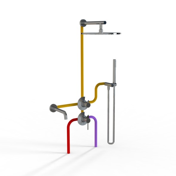 Paini Комплект на 3 потребителя Cox , для ванны/душа, хром