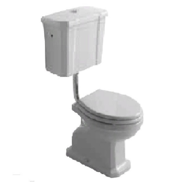 Унитаз с бачком на средней трубе GALASSIA ETHOS 8419 8412 напольный слив в стену цвет белый глянцевый