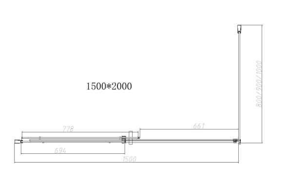 Vincea Душевой уголок Дайс (Dice) VSR-4D8015CLGM, 1500*800, вороненая сталь, стекло прозрачное