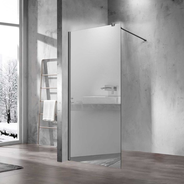 Vincea Душевая перегородка Волк-Ин (Walk-In) VSW-1H900MRGM, 900*2000, вороненая сталь, стекло зеркальное