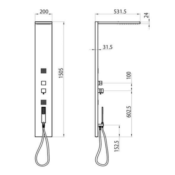 Душевая система Bossini Cosmo L00897.030 со смесителем термостатом цвет хром
