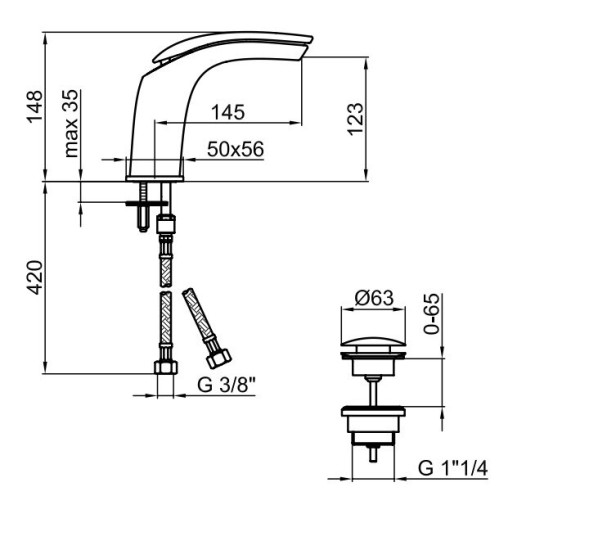Смеситель для раковины Webert Aria AI832001560. черный