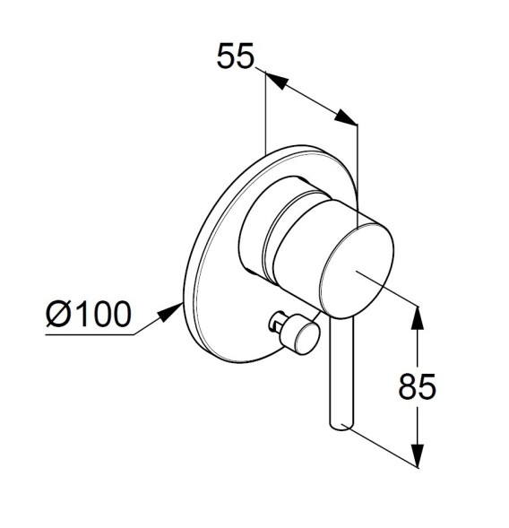 Смеситель KLUDI BOZZ BLACK 387163976 для ванны и душа встраиваемый внешняя часть с переключателем воды