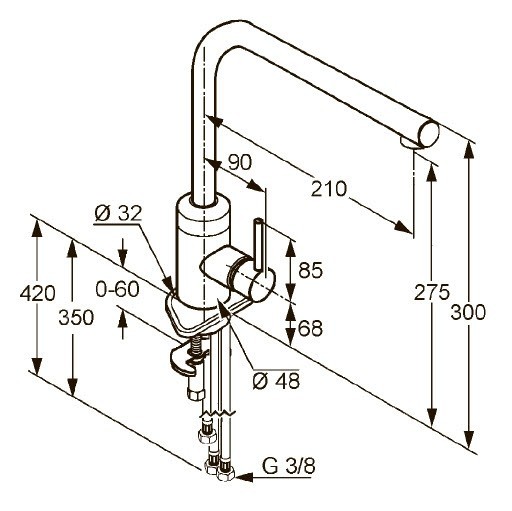Смеситель KLUDI L-INE 428190577 для кухни