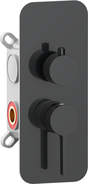 AQG Urban Flow, встраиваемый смеситель для душа на 2 выхода, с дивертером, цвет матовое золото (PVD)