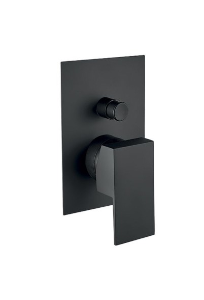 Fiore Kube, встраиваемый в стену однорычажный смеситель для душа на 2 выхода, цвет черный матовый