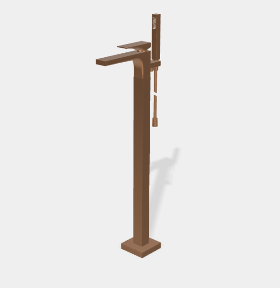 Смеситель для ванны и душа, Fima Carlo Frattini, Zeta, напольный, цвет-бронза брашированная янтарная F3964/4NZS