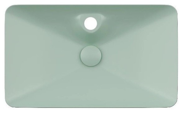 Раковина ISVEA SistemaY Clear накладная ШГВ 644*395*125 отверстия для смесителя 1 цвет мятно зеленый матовый 10SY50065-2T