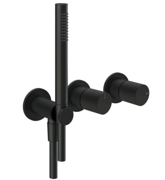 Gessi Смеситель для душа, Habito Unito, на 2 потребителя, цвет черный матовый 70038#299