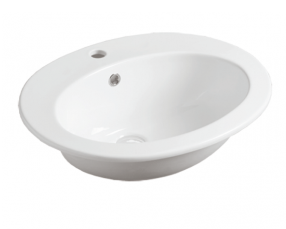 Раковина SIMAS LAVABI встраиваемая сверху с одним отверстием и двумя намеченными DESMO цвет белый S52