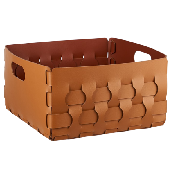 Корзинка COLOMBO DESIGN ADJ 2045.09/30 настольная напольная цвет коньяк/бордо