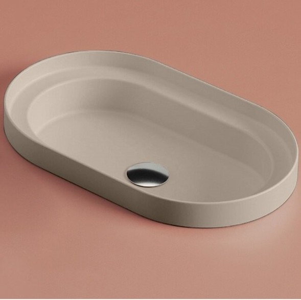 Раковина Artceram Fuori Scala полувстраиваемая без отверстий  цвет Brown matera TFL033 41 00