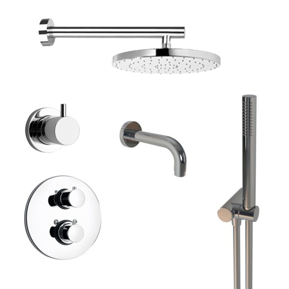 Paini Комплект на 3 потребителя с термостатом Cox , для ванны/душа, хром