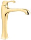 Emmevi Ares, высокий однорычажный смеситель для раковины (излив 21,6 см), с донным клапаном click-clack, цвет золото 76006/OR