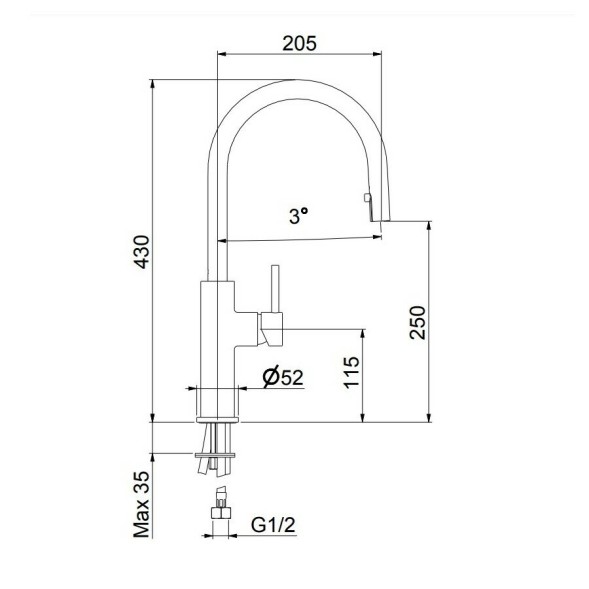 Смеситель для кухни Webert Lima LM940302015, хром