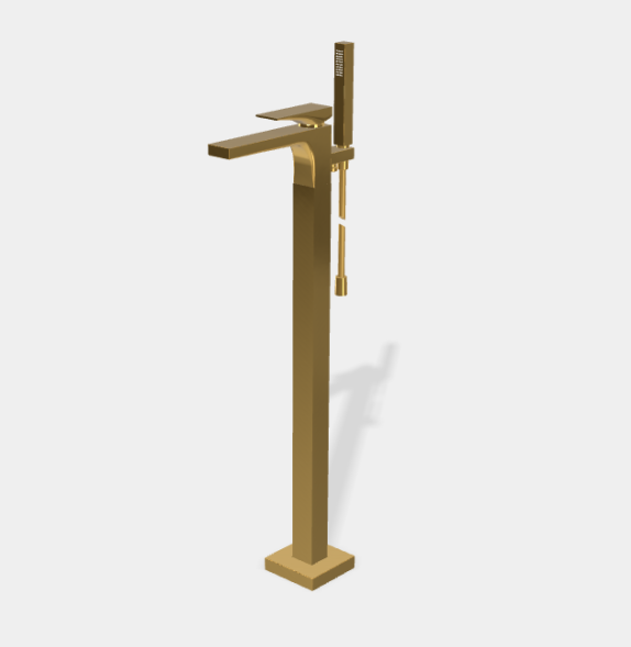 Смеситель для ванны и душа, Fima Carlo Frattini, Zeta, напольный, цвет-золото F3964/4NOR