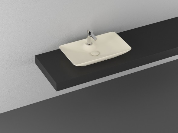 Раковина ISVEA SistemaY Clear накладная ШГВ 644*395*125 отверстия для смесителя 1 цвет слоновая кость матовый 10SY50065-2K