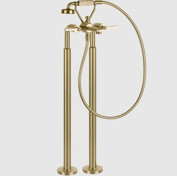 Gessi Смеситель для ванны и душа, VENTI20, напольный, цвет Латунь матовая  65128#727