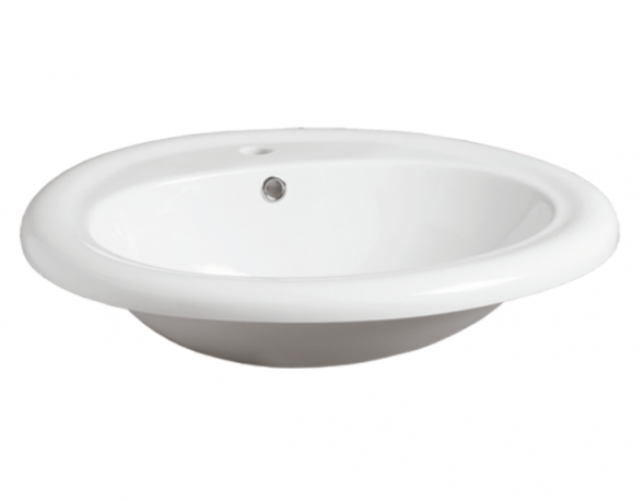 Раковина SIMAS LAVABI встраиваемая сверху с одним отверстием и двумя намеченными MONIA цвет белый S51