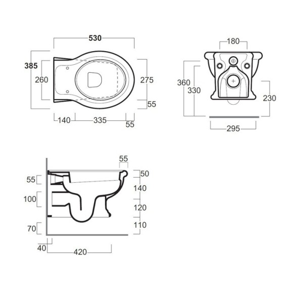 Унитаз SIMAS LANTE подвесной безободковый цвет белый LA18