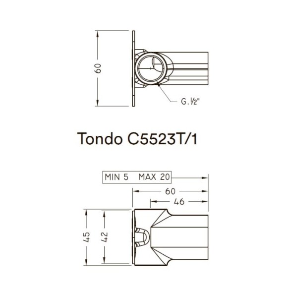 Nicolazzi Внутренняя часть назначение-гигиенический душ не окрашен C5523T/1 цвет не окрашен