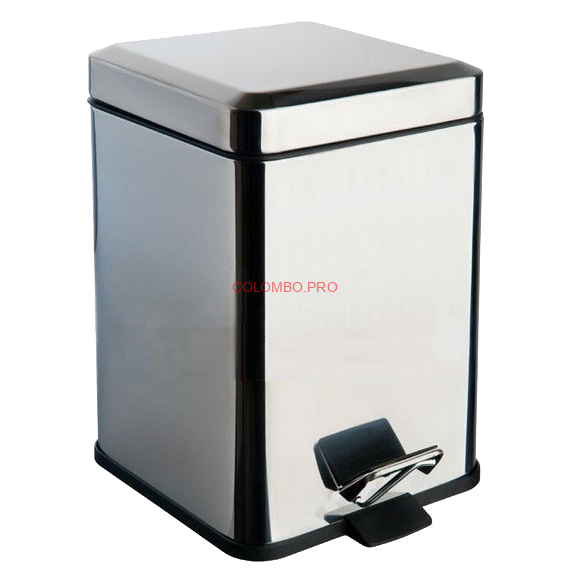 Ведро COLOMBO DESIGN COMPLEMENTI B9211 напольное с крышкой с педалью 6 л цвет нержавеющая сталь