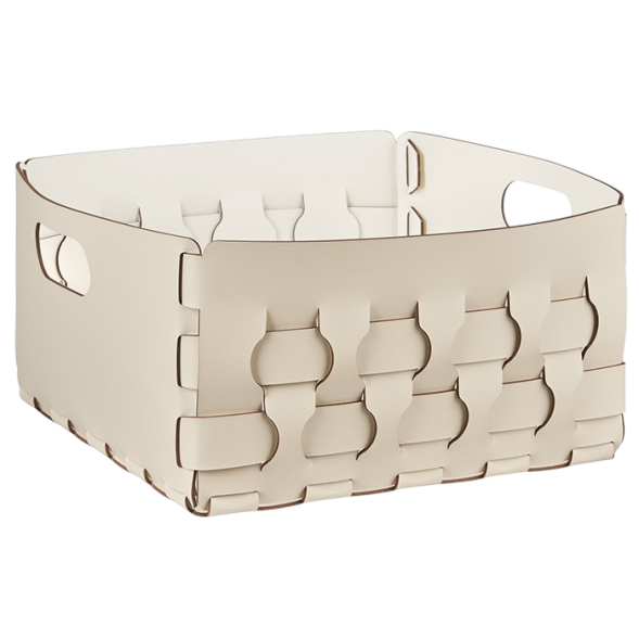 Корзинка COLOMBO DESIGN ADJ 2045.16/10 настольная напольная цвет панна котта/белый