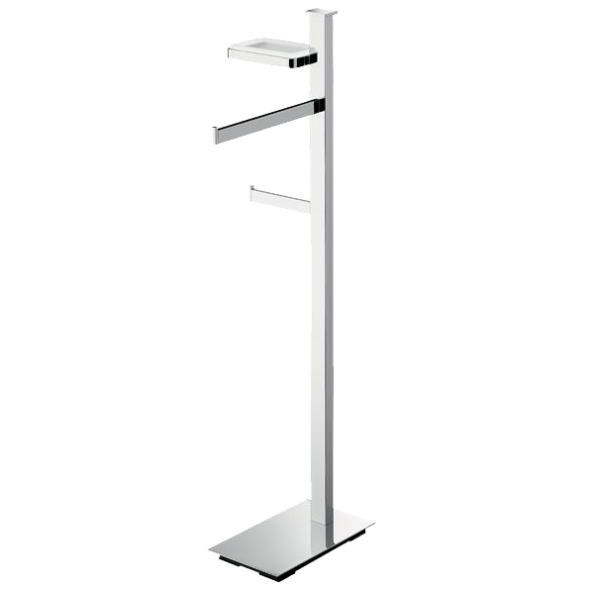 Стойка COLOMBO DESIGN UNITS B9113S напольная с полотенцедержателем с мыльницей с держателем туалетной бумаги цвет хром