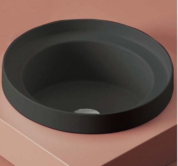 Раковина Artceram Fuori Scala полувстраиваемая без отверстий  цвет черный матовый TFL032 17 00