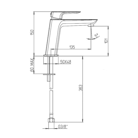 Paini 09YO205ME Смеситель для раковины Нове , черный