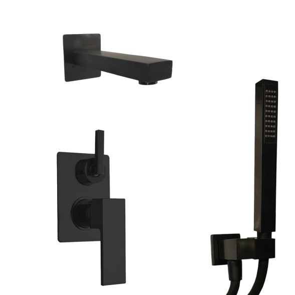 Paini Комплект на 2 потребителя Grazia , для ванны с ручным душем, черный брашированный PVD