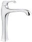 Emmevi Ares, высокий однорычажный смеситель для раковины (излив 21,6 см), с донным клапаном click-clack, цвет хром 76006/CR