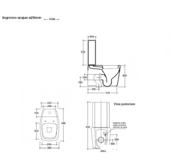 Бачок GALASSIA MIDAS 8963 NE для унитаза моноблока, чёрный