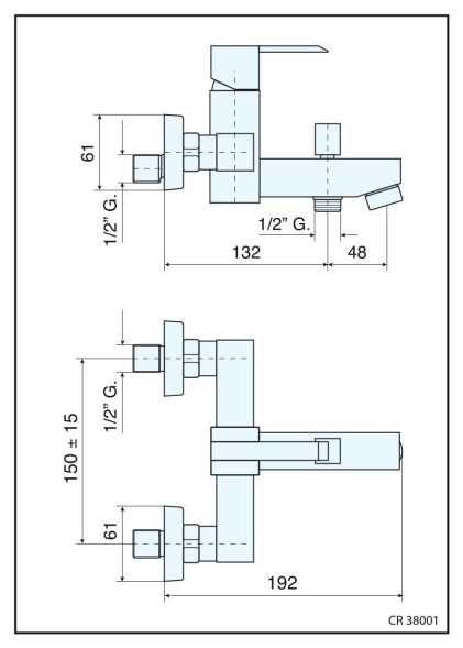 Emmevi Sicily, однорычажный смеситель для ванны без набора для душа, цвет хром 38001/CR