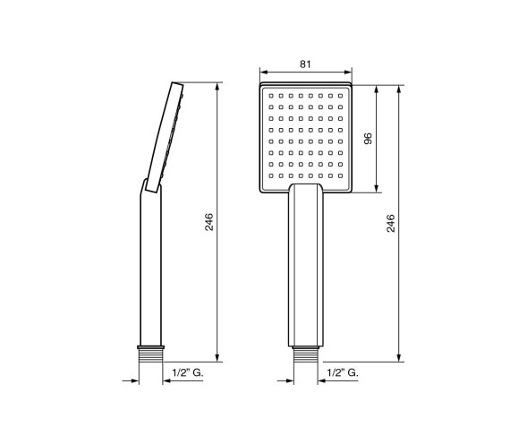 Emmevi, ручной душ антикальцевый 231х81мм, 3х режимный, цвет хром C02471/CR