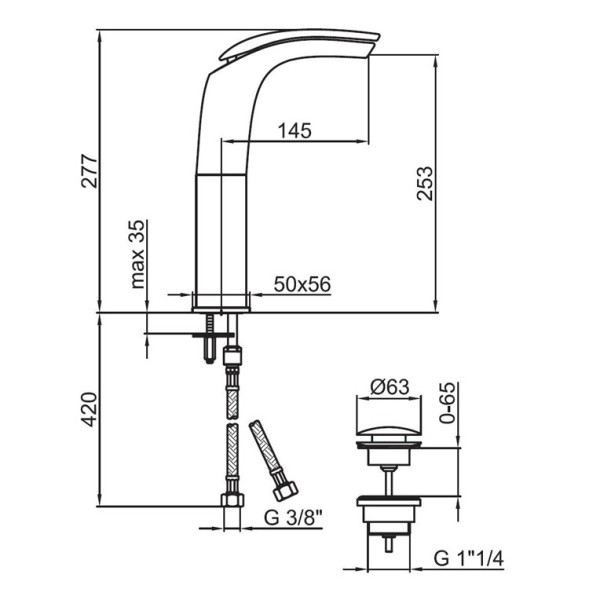 Смеситель для раковины Webert Aria AI832201015. хром