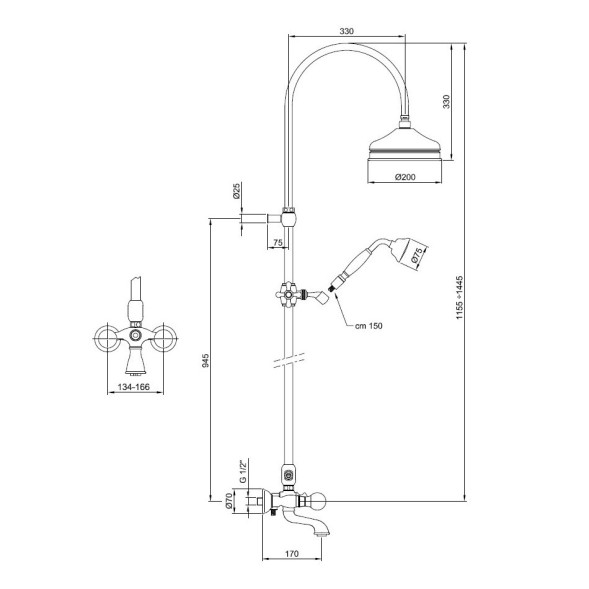 Душевая система Webert Karenina KA721208065, бронза