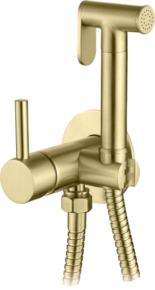 AQG, комплект гигиенического душа TAUS со смесителем на холодную и горячую воду, цвет матовое золото (PVD)